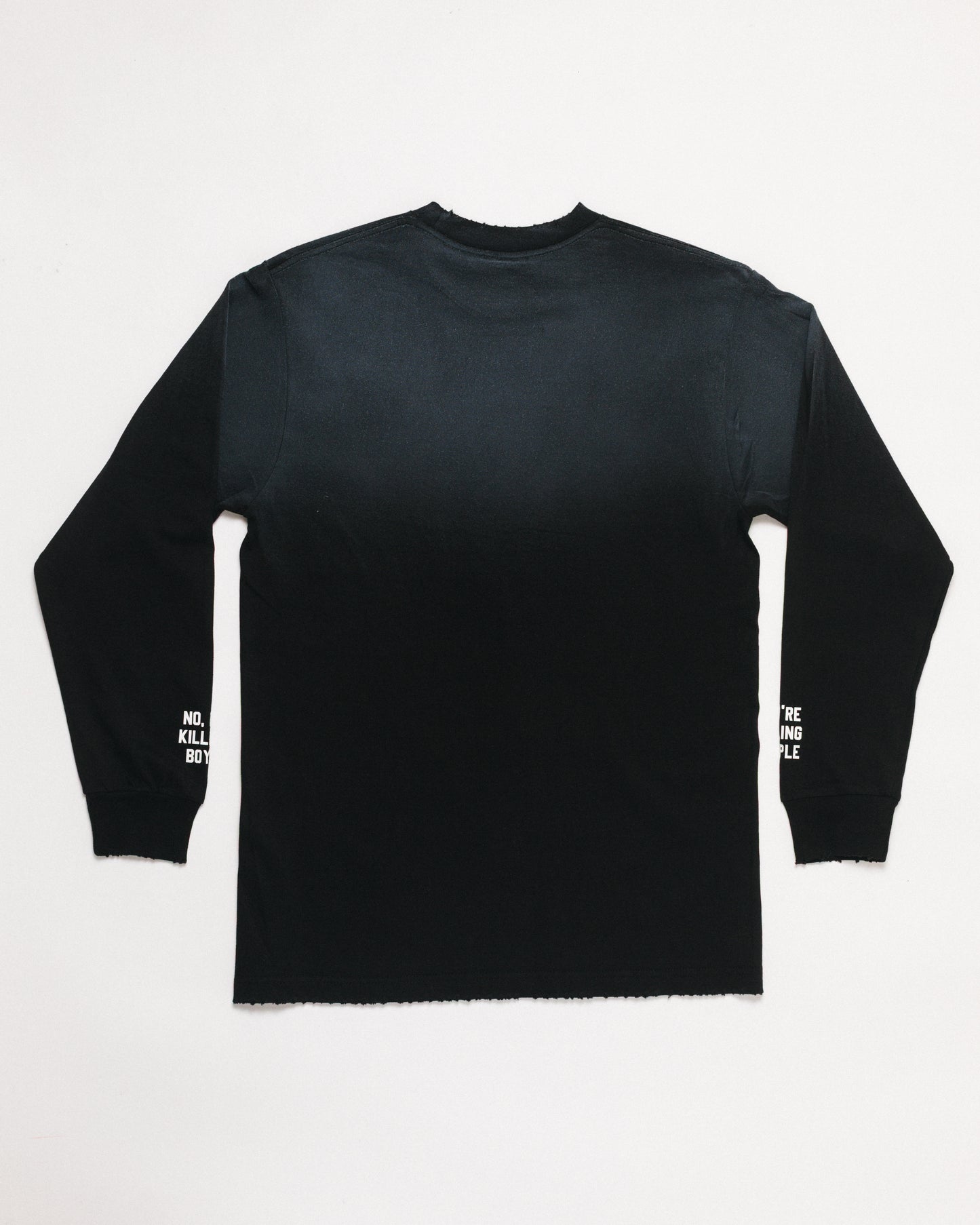 "No, I'm Killing Boys" Distressed Long Sleeve
