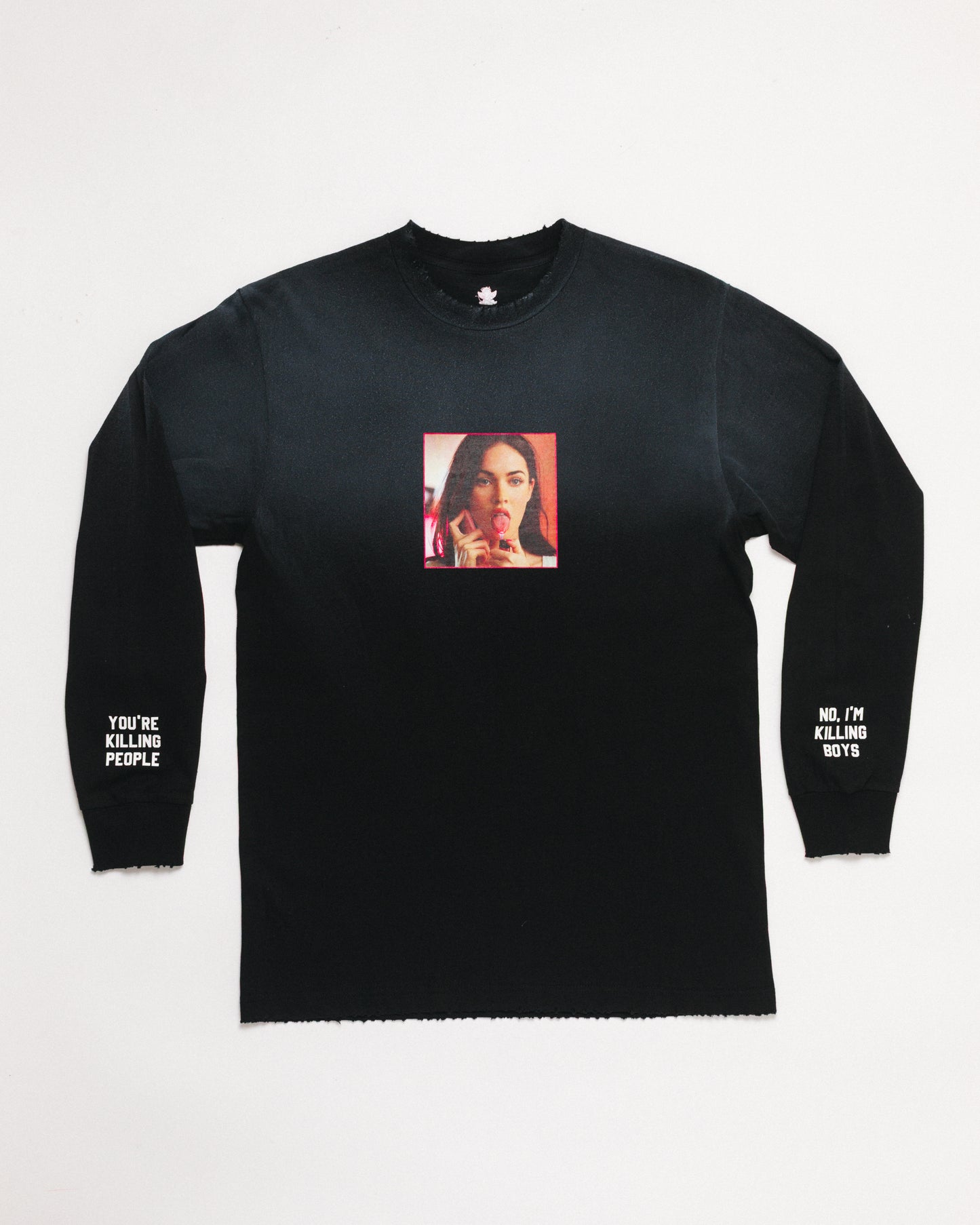 "No, I'm Killing Boys" Distressed Long Sleeve